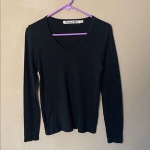 Michael Stars Classic Black Long Sleeve Top